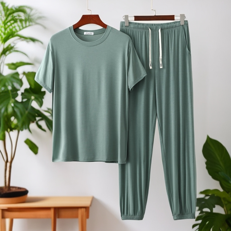 莫代尔圆领短袖长裤套装大码夏薄款纯色休闲运动宽松家居服两件套,女士内衣/男士内衣/家居服,保暖套装,淘宝优惠券,粉丝福利购,淘宝优惠卷