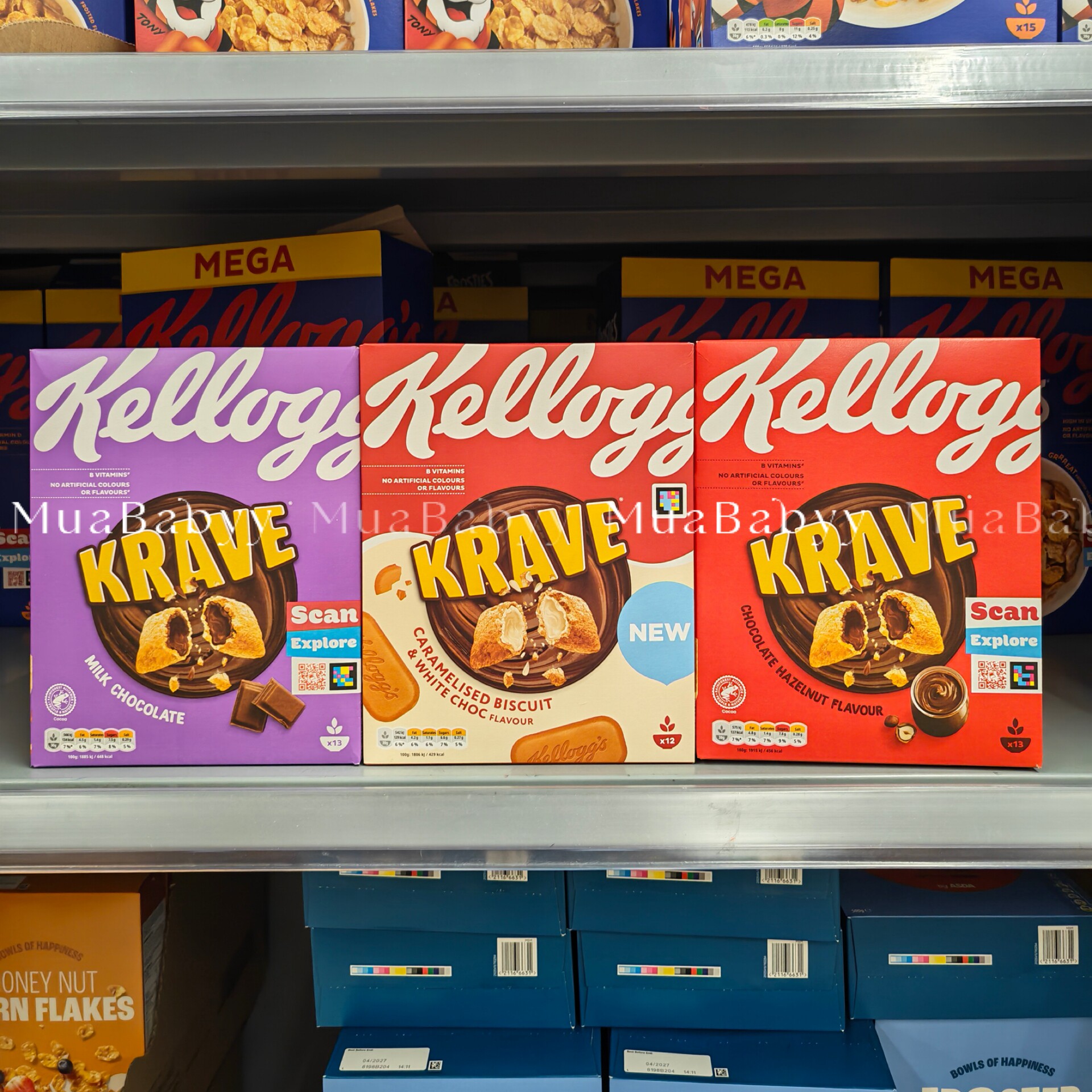 现货 英国Kellogg家乐氏牛奶巧克力曲奇奶油夹心即食麦片儿童早餐