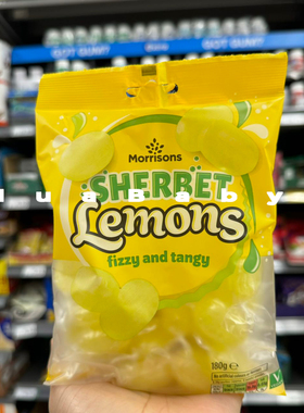 现货 英国morrisons水果糖柠檬糖果子露味道浓郁180g