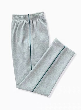 小学生校裤纯棉一道杠灰色墨绿细条南京初中生校服裤直筒运动长裤