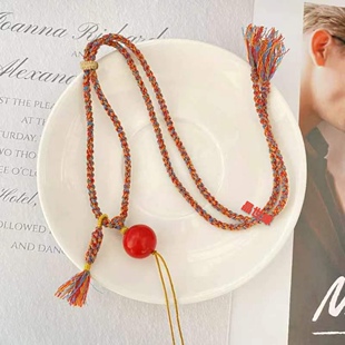 纯手工手搓棉绳藏式项链绳唐卡和田玉器文玩蜜蜡天珠翡翠挂绳包邮