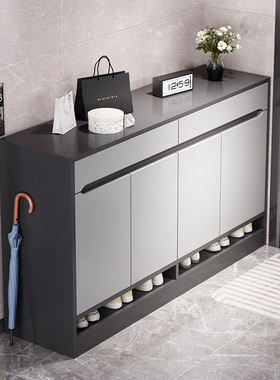 灰色轻奢长80/90/120高100鞋柜家用入户玄关柜楼道大容量门口鞋架