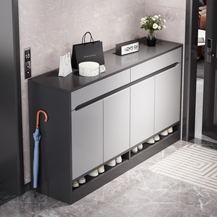 灰色轻奢长80/90/120高100鞋柜家用入户玄关柜楼道大容量门口鞋架