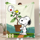 史努比卡通法兰绒毛毯图案定制办公室午睡毯空调毯披肩毯盖腿毯