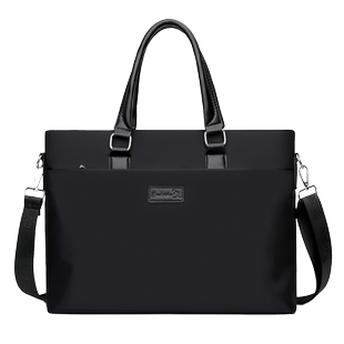 商务公文包男士单肩斜挎横款定制LOGO会议文件包大容量手提包男包