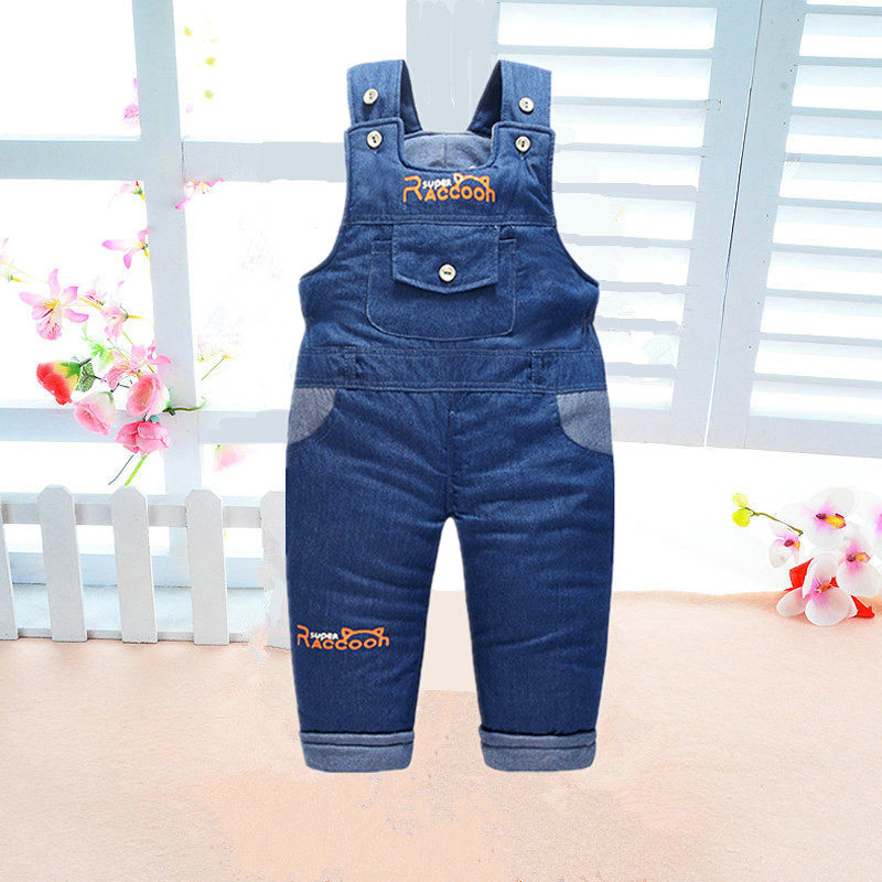 1-2-3岁男女宝宝软牛仔背带棉裤