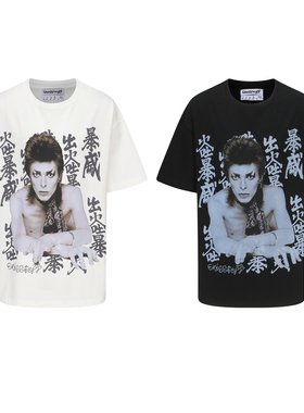 ERISSTOFF Y2K千禧复古VTG大卫鲍伊人像重磅OS圆领廓形短袖T恤