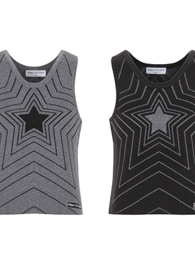 CyCyCy Y2K千禧朋克复古小众五角星嵌花百搭休闲圆领针织背心