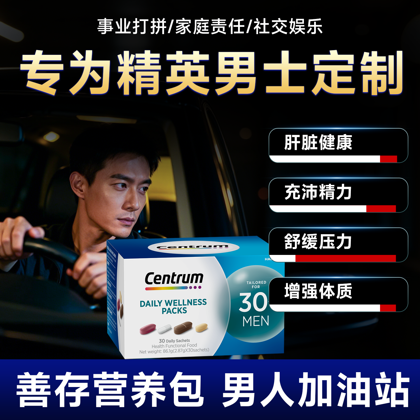 Centrum善存30/40+男士每日营养包Pro复合维生素b片保健品补充剂,保健食品/膳食营养补充食品,维生素/矿物质/营养包,淘宝优惠券,粉丝福利购,淘宝优惠卷