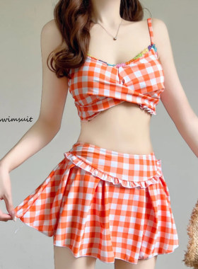 分体泳衣女纯欲ins显白保守小胸
