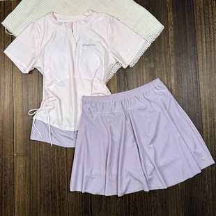 分体泳衣女微胖MM保守显瘦遮肚温泉度假游泳装 新款 ins运动风大码