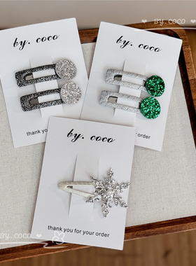 韩国ins同款手工发夹雪花珍珠儿童发饰不伤发量少宝宝发夹非rae