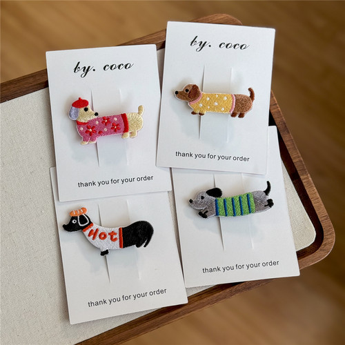 包邮少女可爱小狗边夹儿童宝宝快团团爆款狗狗发夹百搭可爱发饰