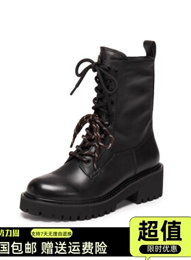 商场同款2025新款灵魂乐手英伦风马丁靴中筒靴厚底女靴EGB51DZ5