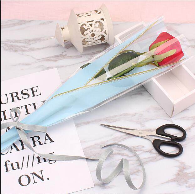 玫瑰花包装袋透明单支袋一朵花束袋子单枝鲜花包装纸康乃馨单只袋