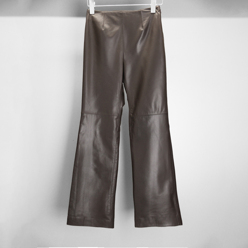 意大利进口绵羊皮九分微喇皮裤