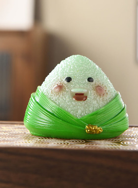 可爱中国风粽子造型变色茶宠摆件树脂茶宠茶桌茶玩装饰摆件
