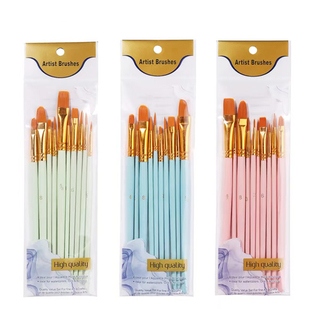 水彩笔丙烯珠光10支油画笔套装儿童绘画排比笔多功能花笔套装