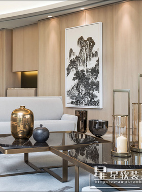 星星软装-名师YABU深圳湾一号轻奢港式施工图+高清实景图+材料表