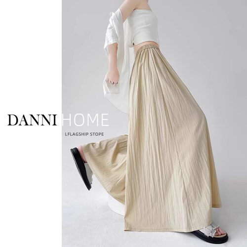 山本裙裤a字垂感棉麻半身裙阔腿