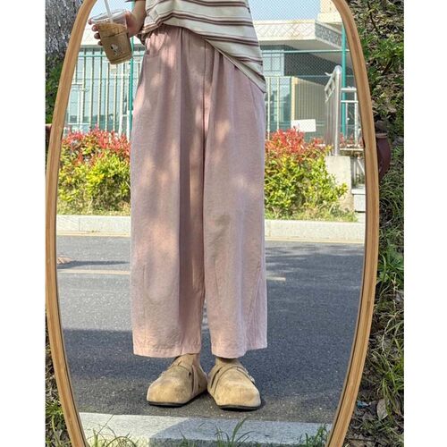 梨形bi入！凉感莱赛尔宽松九分裤