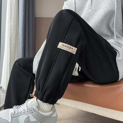 大码胖mm加绒宽松休闲束脚卫裤女