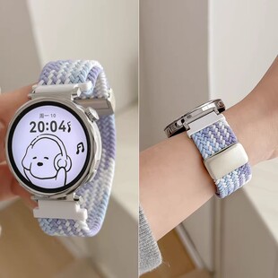 适用Amazfit华米Active2S手表带Bip65尼龙GTR4编织磁吸扣gts3腕带