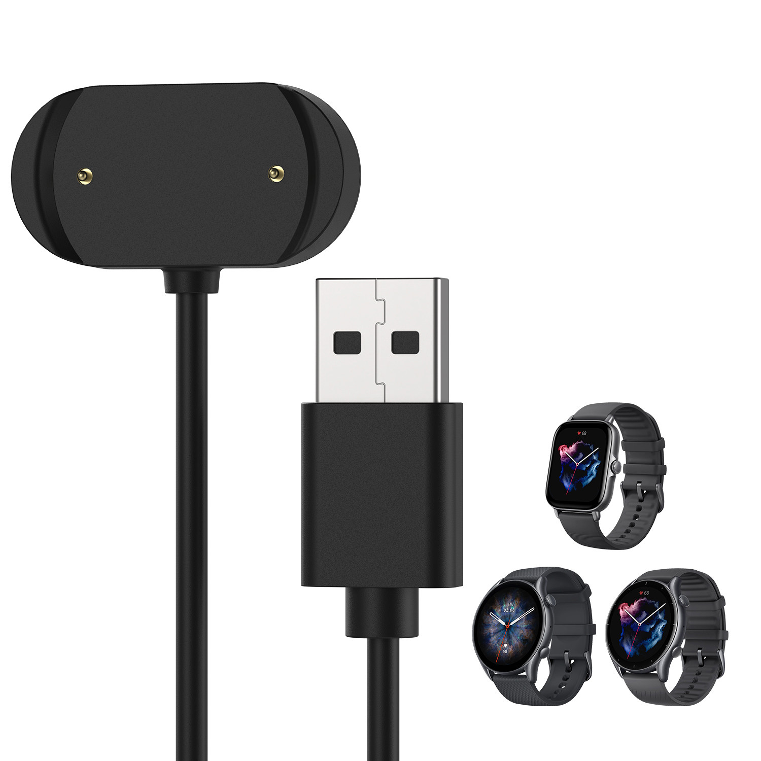 amazfit gtr 4/3 pro 充电器 usb 华米gtr 3 / gts4/3 手表充电器
