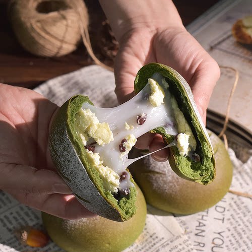厨男小栈 抹茶红豆麻薯奶酪米面包手作欧包早餐点心代餐零食糕点 - 封面