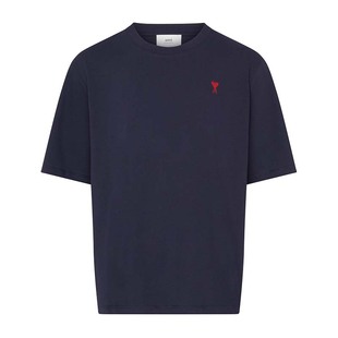 T恤 爱心LOGO刺绣蓝色圆领短袖 UTS005 男士 AMIPARIS新款