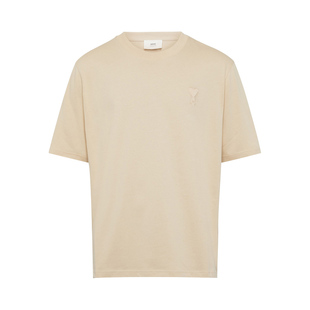 T恤 爱心LOGO刺绣米黄色圆领短袖 UTS004 男士 AMIPARIS新款
