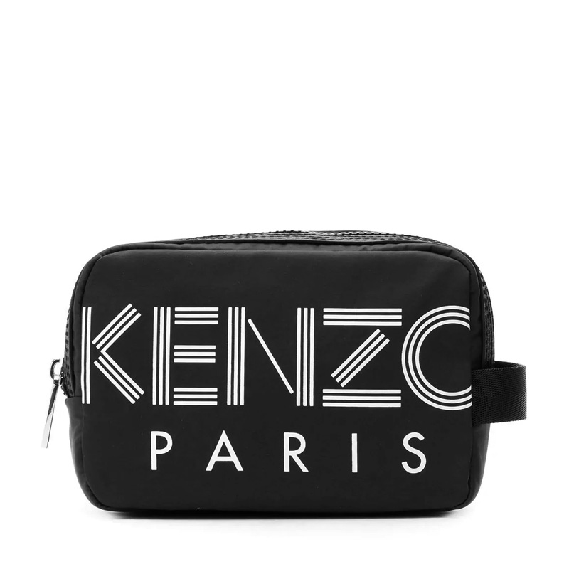 kenzo新款字母印花黑色手拿包