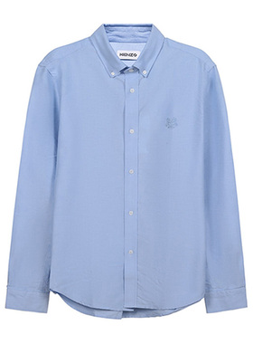 KENZO/高田贤三 新款男士小虎头刺绣商务蓝色休闲衬衫1LD 5CH400