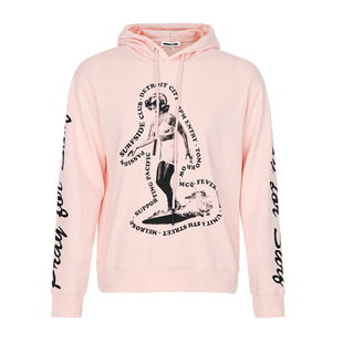 MCQ/Alexander McQueen麦昆男女同款印花粉色连帽卫衣494034