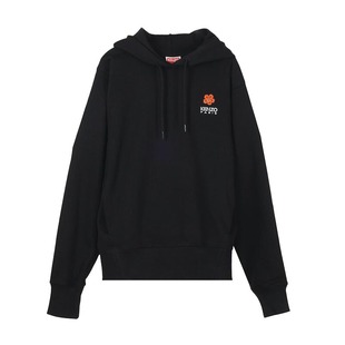 2SW048 女士logo花卉刺绣连帽黑色卫衣4MF KENZO高田贤三 新款