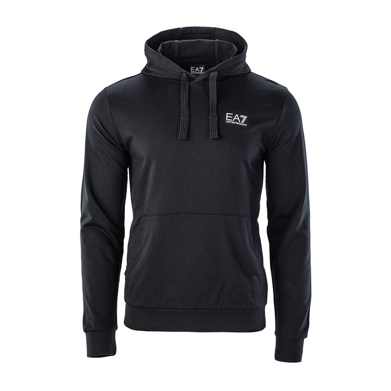Armani/阿玛尼EA7系列新款男士黑色纯色连帽卫衣8NPM04 PJ05Z