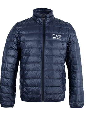 Armani/阿玛尼 EA7系列新款男士logo印花深蓝色轻薄羽绒服8NPB01