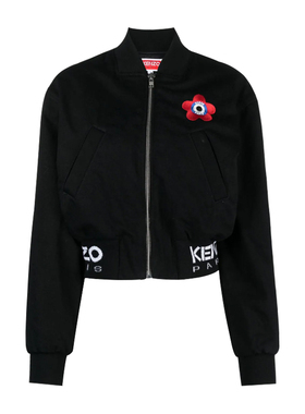 KENZO高田贤三 新款女士花卉字母刺绣飞行员夹克外套6C1 2DB237