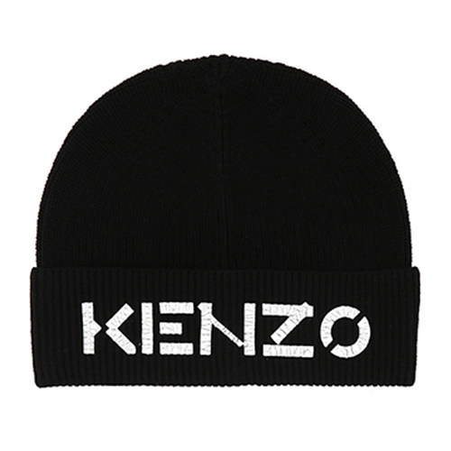 KENZO新款字母黑色冷帽针织帽