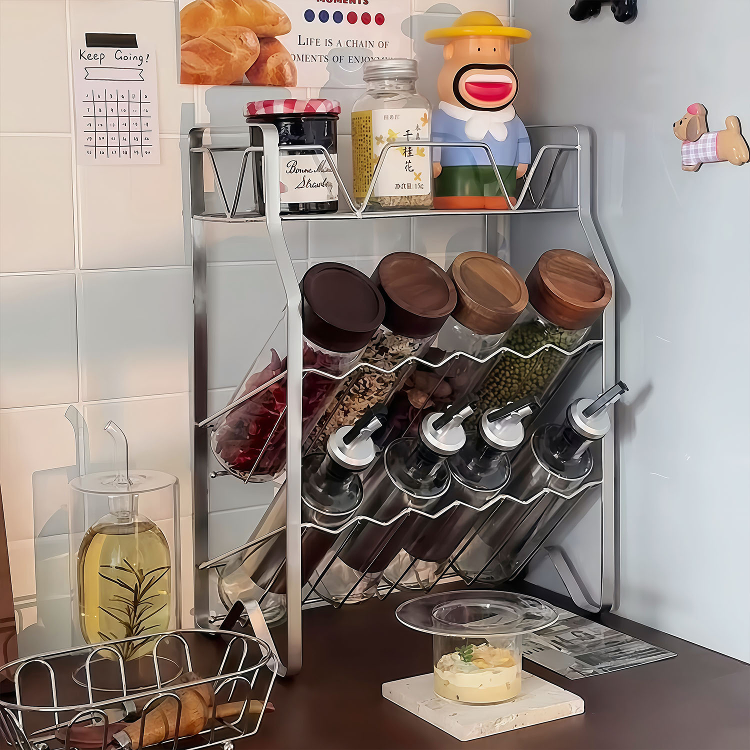 不锈钢厨房调料置物架油