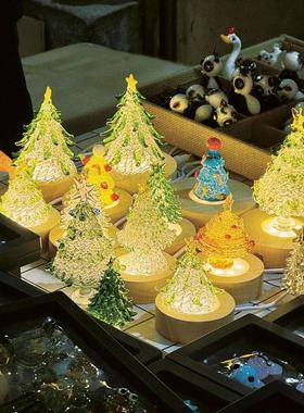 琉璃圣诞树淄博烧玻璃摆