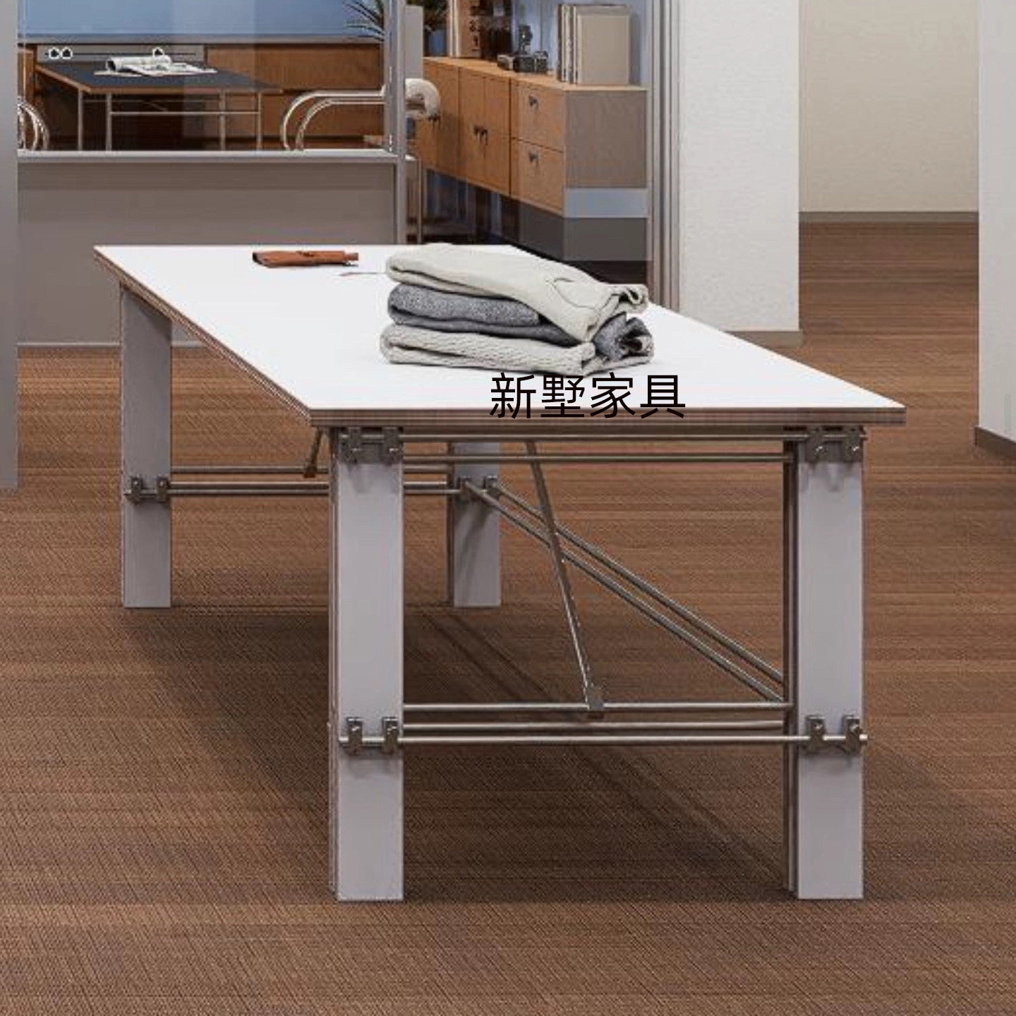 北欧白色光轴桌子桦木海洋板桌家用客厅厨房阳台餐桌休闲创意桌子