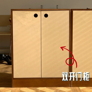 复古推拉门餐边柜茶水柜小户型客厅靠墙收纳柜玄关柜子储物柜