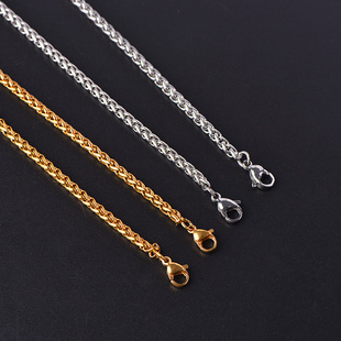 泰国佛牌链钛钢保色不掉色双耳符管链3mm龙骨链锁骨链毛衣链