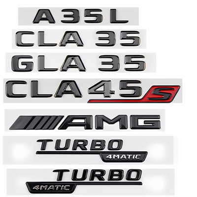 奔驰改装亮黑AMG全车子标