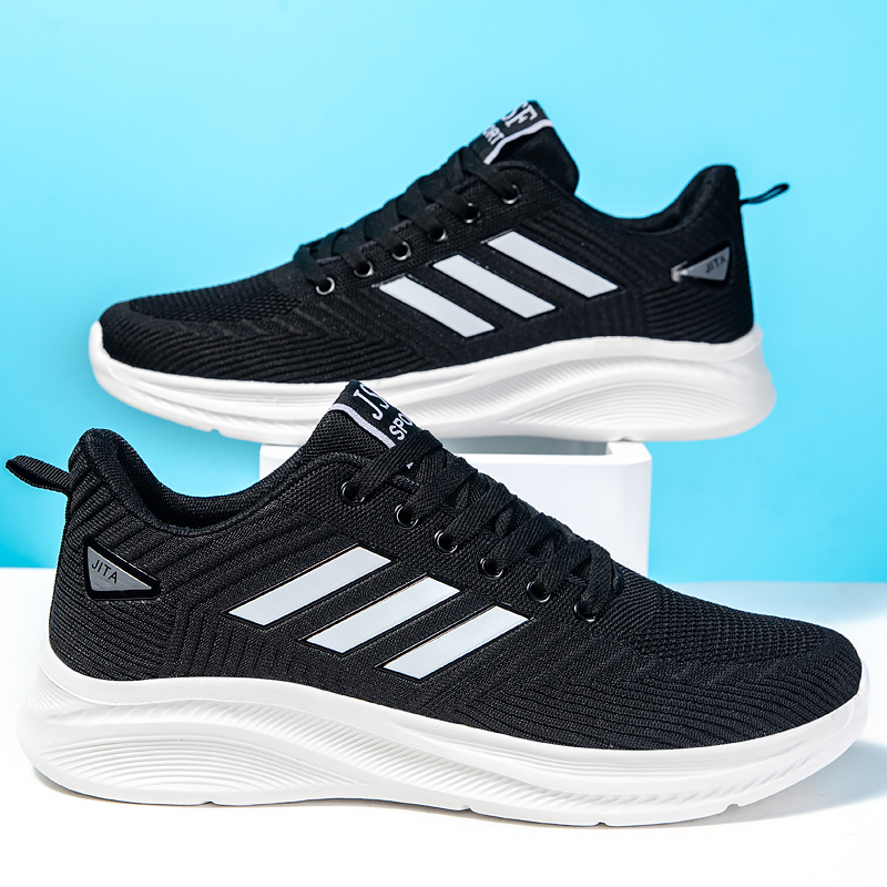 男式新款特大码45-48码网面透气冷粘工艺EVA轻便运动鞋老年健步鞋