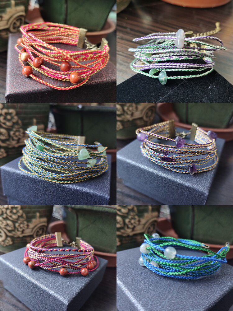 情人节情丝款古风手链纯天然水草玛瑙印度玛瑙紫水晶东陵玉红松石