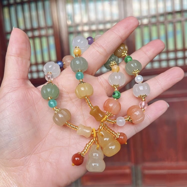 新疆金丝玉戈壁玉原石手链玉石籽料假一赔十包邮