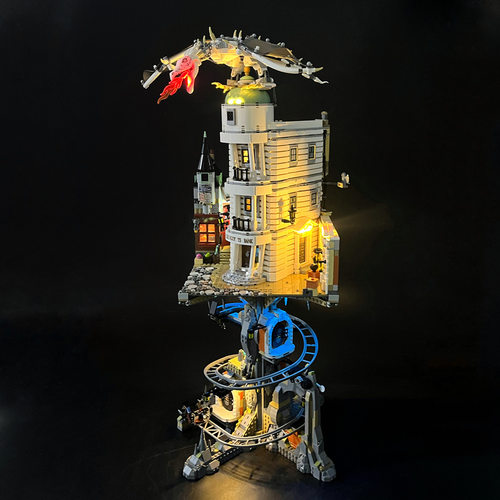 byb积木灯饰 兼容76417哈利波特古灵阁巫师银行遥控led灯光