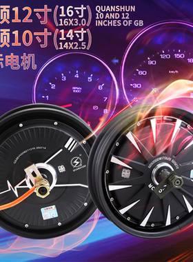 全顺10寸12寸国标14寸16寸电动车电机48V400W1000W1500W2000W电机